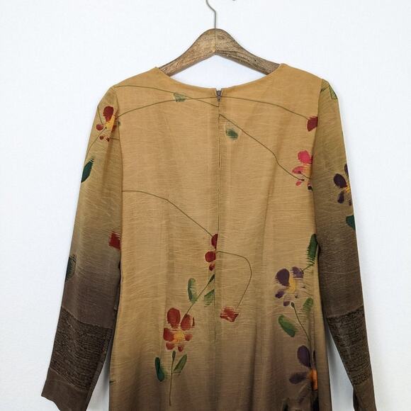 Vintage Jeffery And Dara Polyester Floral Ombre Dress Size 6 - Picture 5 of 8